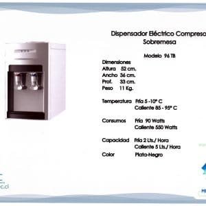 dispensador electrico compresor sobremesa Agua Purificada Aguas Mega