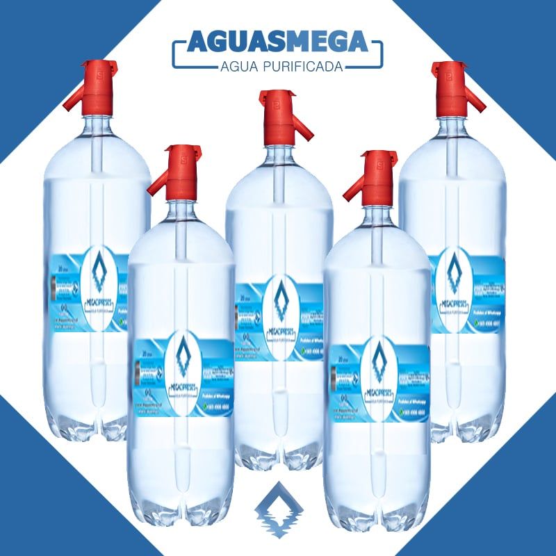 Paquete 5 unidades agua soda de Agua Purificada Aguas Mega