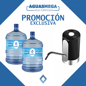 portada promocion dispensador usb y 2 botellones Agua Purificada Aguas Mega