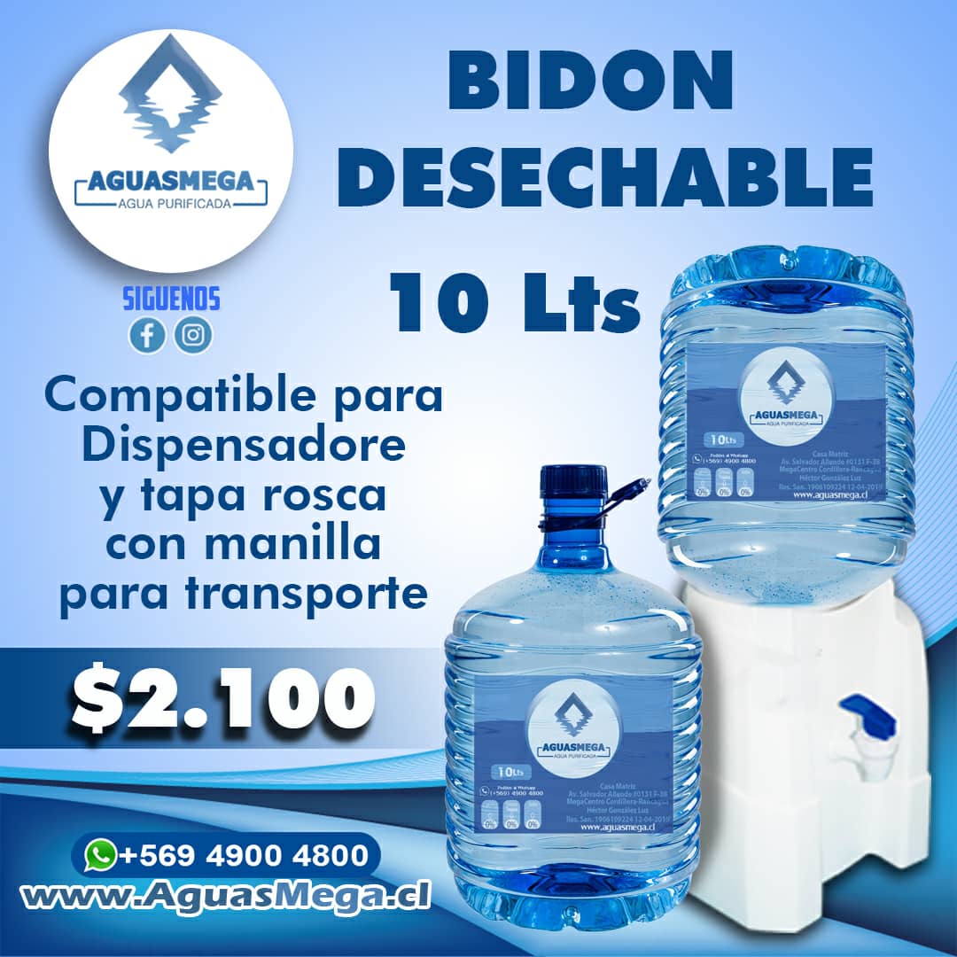 Bidón de 10 litros para agua purificada 